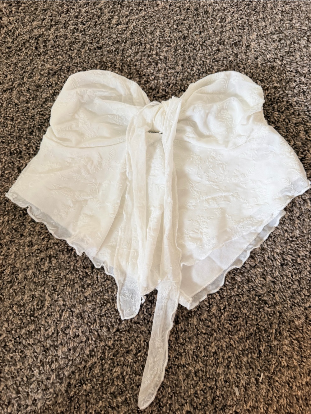 White Lace Trim Women's Elegant Crop Top